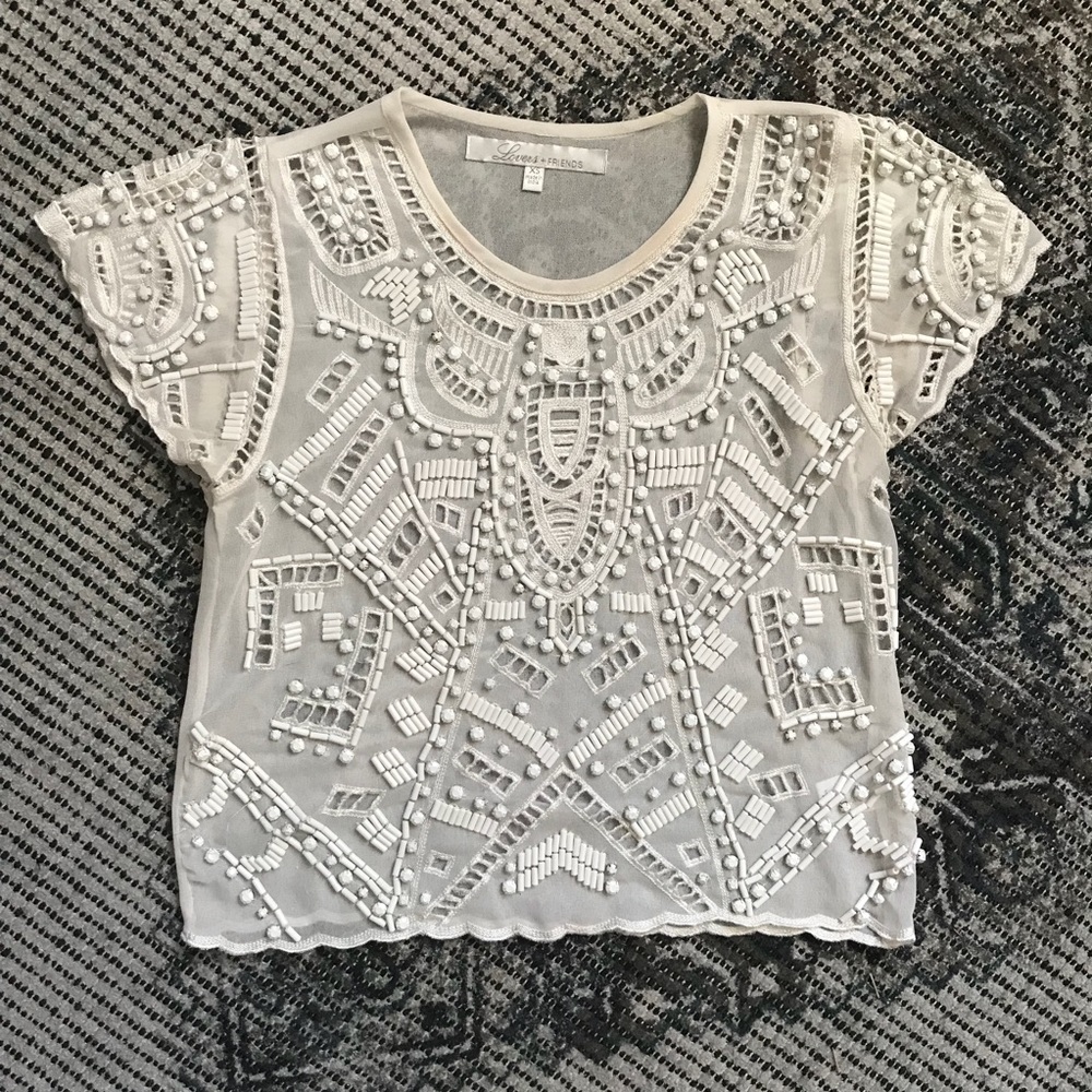 White beaded top